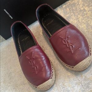 Saint Laurent Burgundy Espadrilles for Women